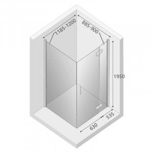 Душевая штора New Renoma 120x90 R