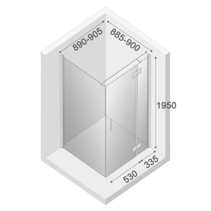 Душова штора New Renoma Gold 90x90 R