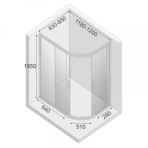 Душова штора New Maxima 120x85