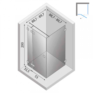 Душова штора Eventa 90x90 L