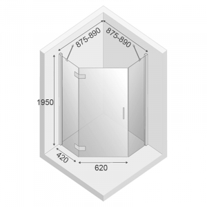 Душова штора New Azura 90x90 R