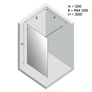 Душова стінка Avexa Gold Brushed Walk-In 120