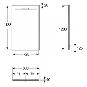 Поддон Sestra 120x80 графит