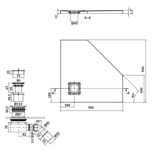 Поддон Tako Slim 90x90