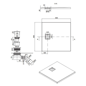 Поддон Tako Slim 80x80