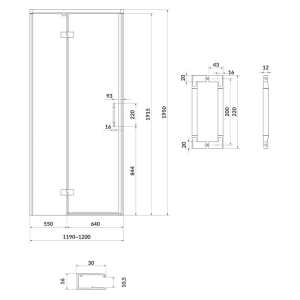 Душевые двери Larga 120 L