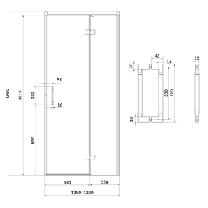 Душові двері Larga 120 R