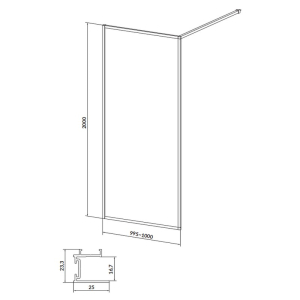Душова стінка Walk-In Larga 100