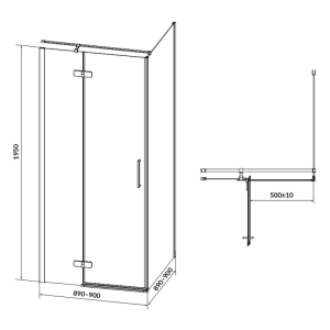 Душова штора Jota 90x90 L