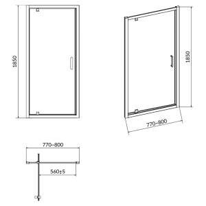 Душові двері Pivot Basic 80x185