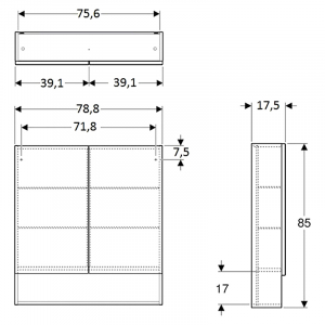 Шкафчик зеркальный Selnova Square 80