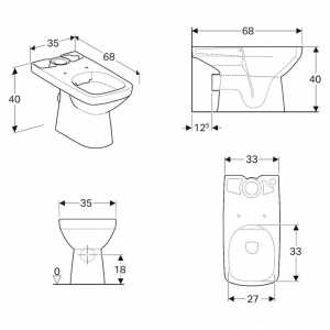 Чаша унітаза Selnova Square Rimfree