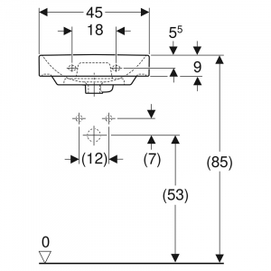 Раковина Smyle Square 45