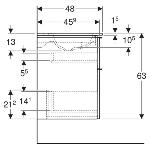 Тумба и раковина iCon 60 Slim Rim