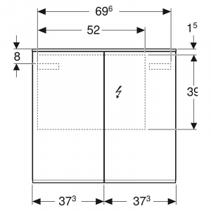 Шафка дзеркальна Option Plus 75