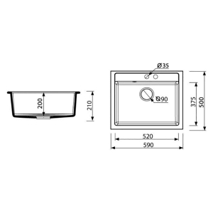 Кухонная мойка Cubo 59