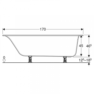 Ванна Soana 170x75 Slim rim з ніжками