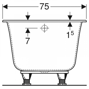 Ванна Soana 170x75 Slim rim з ніжками