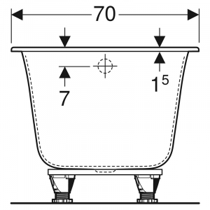 Ванна Soana 160x70 Slim Rim з ніжками