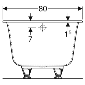 Ванна Soana 180x80 Slim rim з ніжками