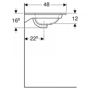 Раковина Selnova Square 80 Slim Rim