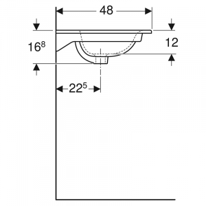 Раковина Selnova Square 60 Slim Rim