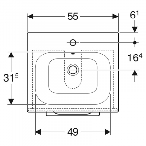 Тумба і раковина Selnova Square 55 Slim Rim