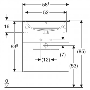 Тумба і раковина Selnova Square 60 Slim Rim