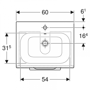 Тумба і раковина Selnova Square 60 Slim Rim