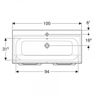 Тумба і раковина Selnova Square 100 Slim Rim