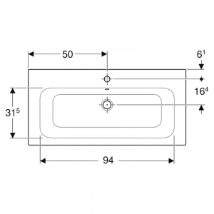 Раковина Selnova Square 100 Slim Rim