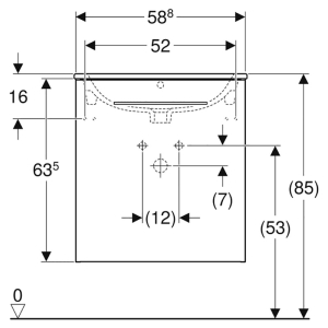 Тумба і раковина Selnova Square 60 Slim Rim