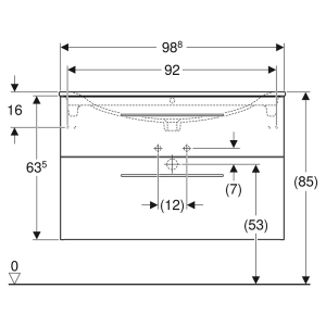 Тумба і раковина Selnova Square 100 Slim Rim