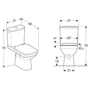 Унітаз Selnova Square Rimfree з сидінням QuickRelease