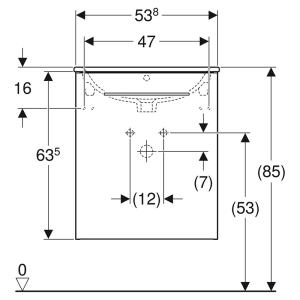 Тумба и раковина Selnova Square 55 Slim Rim