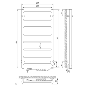 Полотенцесушитель Альфа П8 40x80