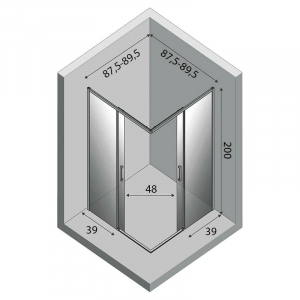 Душевая штора Prime Black 90x90
