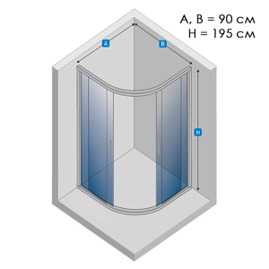 Душевая штора New Praktic 90x90