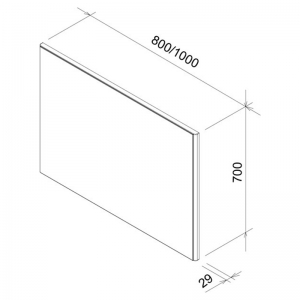 Дзеркало Ring 80, білий глянець