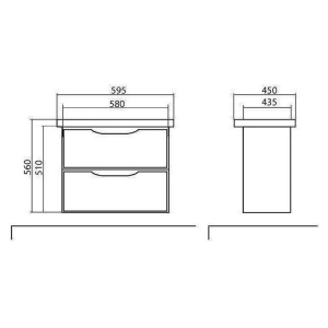 Шкафчик Венеция 60 и раковина Frame 60