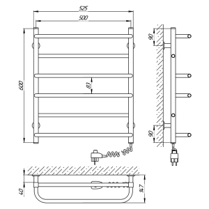 Полотенцесушитель Комфорт ЧКЧ6 50x60