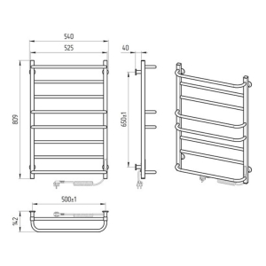 Полотенцесушитель Комфорт ЧК8 50x80
