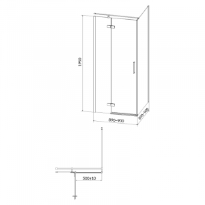 Душевая штора Jota 90x90 L