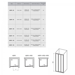 Душові двері ASDP 3-90 Transparent + сатин