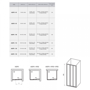 Душевая дверь ASDP 3-90 Transparent+белый