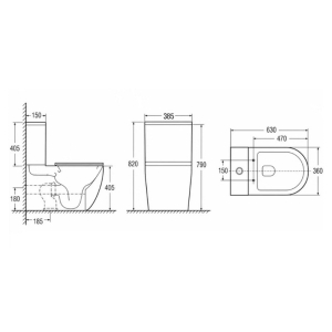 Чаша унитаза Torrenta Pure Combi RimOff с сиденьем