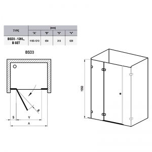 Душевая дверь BSD 3-120 L Transparent