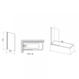 Шторка на ванну PVS 1-80