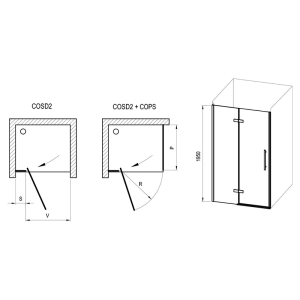 Душевые двери COSD 2-100 Transparent+черный