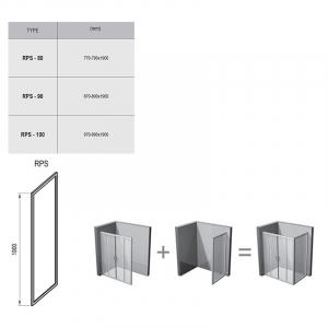 Душова стінка RPS-80 Transparent + сатин